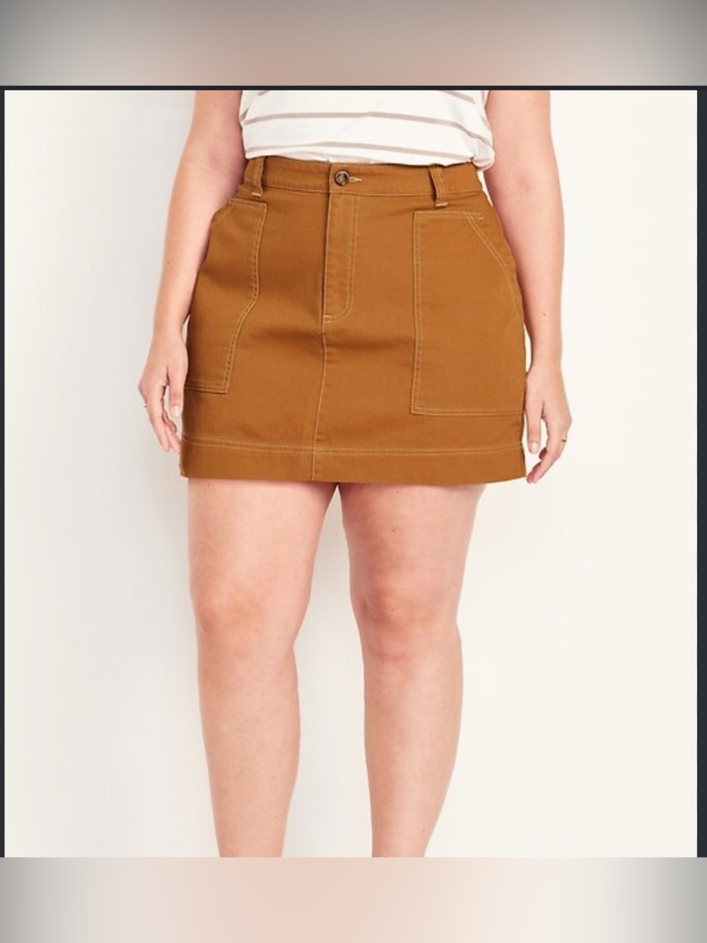 Old Navy Plus Size Tan Twill Utility Mini Skirt. Women’s 16